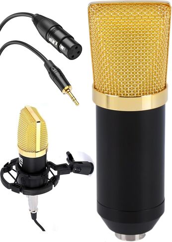 Pyle PDMIC71 Condenser Microphone Bundle, 3.5 mm Recording Microphone, Shock Mount Plug and Play,Computer Microphone, Podcast, Recording, Studio Vocal, YouTube in Saudi Arabia