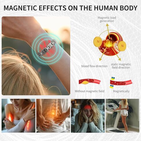 Women's Ultra Strength Magnetic Bracelet, Stainless Steel Magnetic Bracelets for Women, Adjustable Length with Sizing Tool Fashion Accessories, Therapy Jewelry with Gift Box in Kuwait