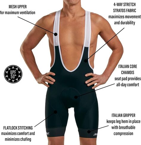Zoot Men's Core Cycling Bib, Padded Tri Bib Shorts for Performance Cycle & Triathlons with Breathable UPF 50+ Fabric in Saudi Arabia
