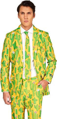 SUITMEISTER Men's Print Suit - Perfect Outfit for Any Occasion - Including Blazer, Pants and Tie in Kuwait
