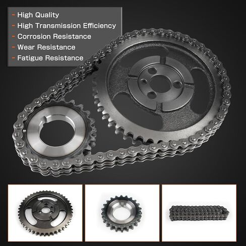 مجموعة سلسلة توقيت الأسطوانة المزدوجة متوافقة مع Chevy GMC 350 400 327 305 283 383 262 265 استبدال C-3023K C3023K مجموعة سلسلة توقيت المحرك sbc sb in Kuwait