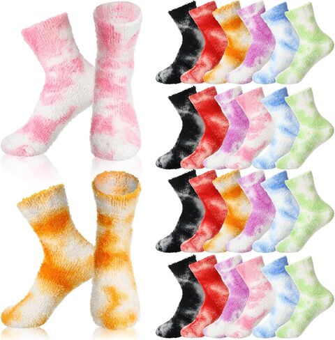 14 زوجًا من الجوارب الشتوية السميكة الدافئة والمنفوشة، جوارب سبا ناعمة، جوارب لطيفة وصبغة، جوارب مريحة، جوارب للنوم، هدايا عيد الميلاد، تخزين لأرضية السرير المنزلي in Kuwait