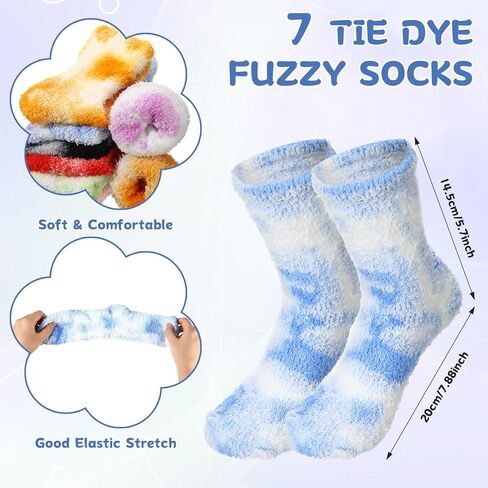 14 زوجًا من الجوارب الشتوية السميكة الدافئة والمنفوشة، جوارب سبا ناعمة، جوارب لطيفة وصبغة، جوارب مريحة، جوارب للنوم، هدايا عيد الميلاد، تخزين لأرضية السرير المنزلي in Kuwait