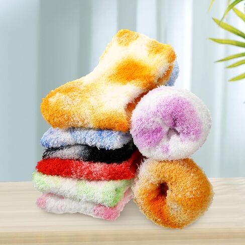 14 زوجًا من الجوارب الشتوية السميكة الدافئة والمنفوشة، جوارب سبا ناعمة، جوارب لطيفة وصبغة، جوارب مريحة، جوارب للنوم، هدايا عيد الميلاد، تخزين لأرضية السرير المنزلي in Kuwait