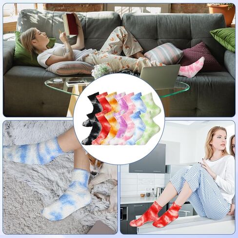 14 زوجًا من الجوارب الشتوية السميكة الدافئة والمنفوشة، جوارب سبا ناعمة، جوارب لطيفة وصبغة، جوارب مريحة، جوارب للنوم، هدايا عيد الميلاد، تخزين لأرضية السرير المنزلي in Kuwait