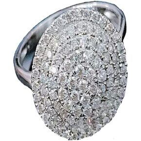 925 Silver Fashion Exquisite Full Diamond Disc Ring Set AAA Zircon Ring Zircon Ring Women's Jewelry Found Earrings (US Code 9)