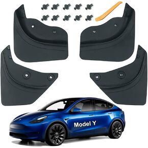 اللوحات الطينية، تناسب طراز Tesla 2016-2023 3، [لا يتطلب الحفر] ملحقات خارجية لرفارف الحماية من الرذاذ، واقيات الطين لطراز Tesla 3 2023 2022 2021 2020