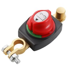 Top Post Battery Disconnect Switch – 12-24V Master Power Cut Off Switch for Car, RV, Boat and Vehicle (Negative, On/Off)