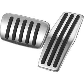 X AUTOHAUX 2pcs Brake Pedal Pad Gas Accelerator Pedal Cover for Buick Lacrosse 2010-2016 Silver Tone