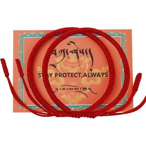 Pingyongchang Blessed Tibetan Buddhist Bracelets for Women Men Handmade Amulet Knot Braided Rope String Lucky Protection Infinity Love Multicolor Wristbands for Family Friend Couple