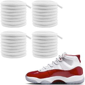 2 Pairs 5mm Basketball Shoe Laces for Jordan 11 Sneakers, Thick Round Heavy Duty Shoelaces Strings Replacement