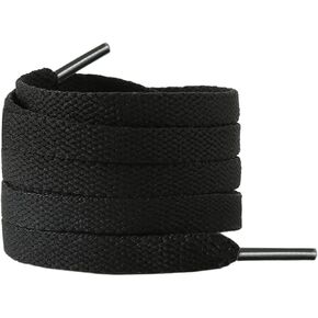 Shoelaces Flat Thick Black White Shoe Laces for Sneakers Shoe Strings Kids Adults (1 Pair)