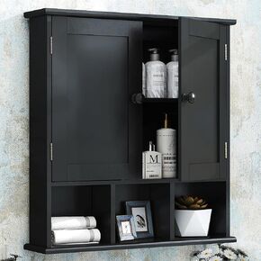 TaoHFE Bathroom Wall Cabinet with 2 Door Adjustable Shelves,Over The Toilet Storage White Wall Mounted Medicine Cabinets for Bathroom Laundry Room Kitchen