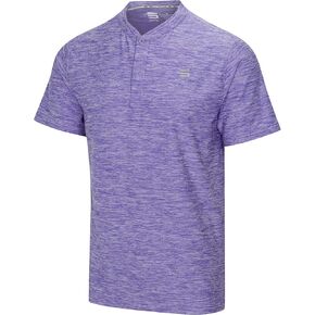 Three Sixty Six Collarless Golf Shirts for Men - Quick Dry Short Sleeve T-Shirt with 4-Way Stretch Fabric & UPF 30
