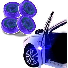 HAOBO 4PCS Universal Wireless Car Door LED Warning Lights, Wireless Led Lights for Car, Strobe Lights for Anti Rear-end Collision, Car Accessories Exterior Decoration Fit for Most Cars SUV Truck