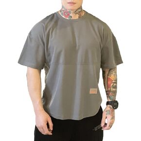 maytopia Mens Gym Workout Tshirt,Quick Dry Loose Fit Muscle Shirts,Athletic Short Sleeve Running Fitness Tee