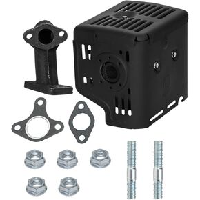 HIFROM Muffler Exhaust Assembly with Exhaust Pipe Stud Bolt Nuts Gasket Kit Compatible with Honda 11HP 13HP GX340 GX390 Engines/Motors