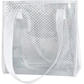 ONEART Clear Tote Bag PVC Holographic Waterproof Small Handbag Transparent Daily Shopping Pouch Bag