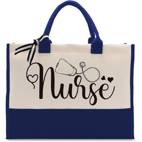Nurse Canvas Tote Bag, Nurse Bag, Canvas Tote Bag for Gifting, Cotton Canvas Tote Bag for Women, Gift for Future Nurse, Nursing Student Graduation Gift, Reusable Shopping Bag for Nurse C1
