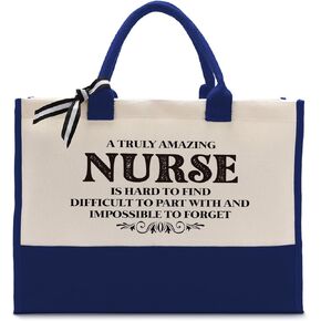 Cotton Canvas Tote Bag for Women, Canvas Tote Bag for Gifting, Tote Bag Gift for Nurse, Nurse Present Bag, Beach Canvas Tote, Thank You Gift for Nurse, A Truly Amazing Nurse is Hard To Find C1