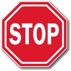 AK Warning Stop Sign Vinyl Sticker Decal for car | Van | Trucks | Motorcycle | Bumper | Window Any Smooth Surface Size: 5