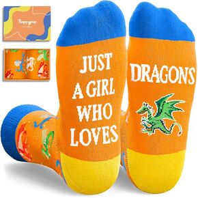 HAPPYPOP Funny Dragon Gifts for Women Teen Girls - Dragon Socks, Funny Saying Socks, Dragon Stocking Stuffers