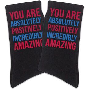 You Are Amazing Socks, Inspirational Encouragement Congratulations Gifts For Women/Men, Gifts for Birthday Christmas Mothers Day Valentine Thanksgiving, Funny Novelty Cotton Crew Socks. (045)