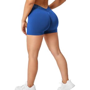 VOYJOY V Cross Back Scrunch Butt Shorts Seamless Workout High Waisted Shorts Squat Proof Booty Shorts