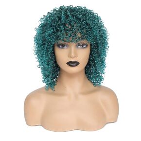 Short Wigs for Black Women Curly Afro Wigs for Black Women Kinky Curly Wigs with Bangs Braided Wigs for Black Women (T/Bug)