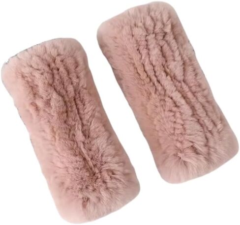 Real Rex Rabbit Fur Textile Knit Fingerless Gloves，Texting Mittens， Luxury Cold Weather Winter Fashion Accessories in Saudi Arabia