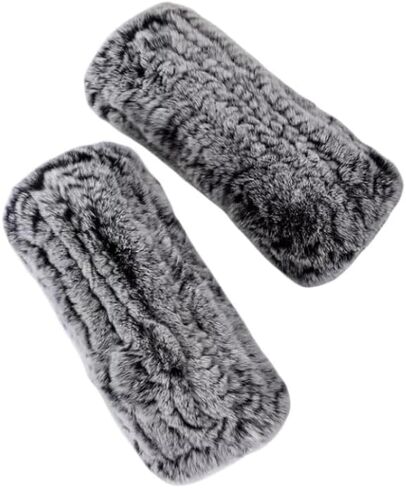 Real Rex Rabbit Fur Textile Knit Fingerless Gloves，Texting Mittens， Luxury Cold Weather Winter Fashion Accessories in Saudi Arabia