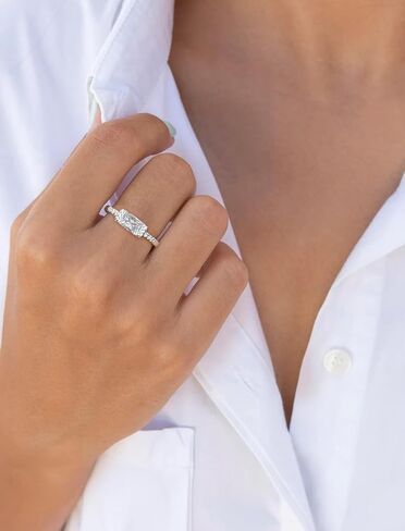 STARCHENIE Baguette Rings for Women 925 Sterling Silver Birthstone Ring Size 5-10 in Saudi Arabia