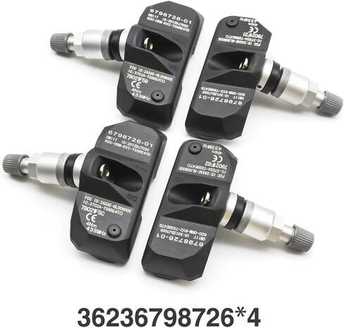 36236798726 4 قطع مستشعر نظام مراقبة ضغط الإطارات 433 ميجا هرتز TPMS مجموعة من 4 قطع بديلة للسيارات لسيارات BMW OE 36236781847 13598772 in Saudi Arabia