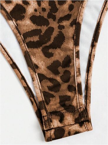 Milumia Women's 2 Piece Outfits Leopard Print Bodysuit and Long Pants Set in Saudi Arabia