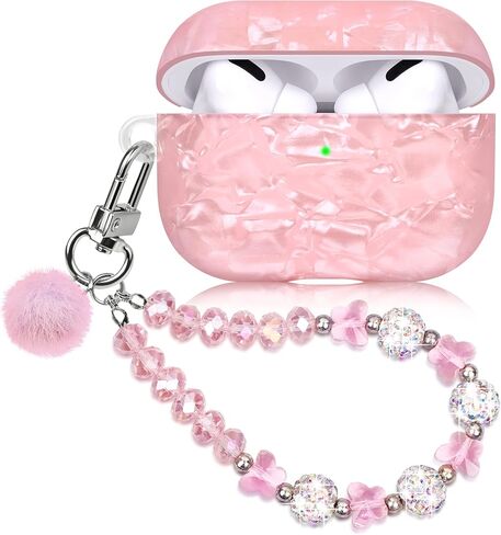 حافظة لطيفة لجهاز Airpod Pro مع غطاء بناتي بحبل لؤلؤي متوافق مع AirPods Pro الجيل الأول (2019) غلاف للنساء in Kuwait