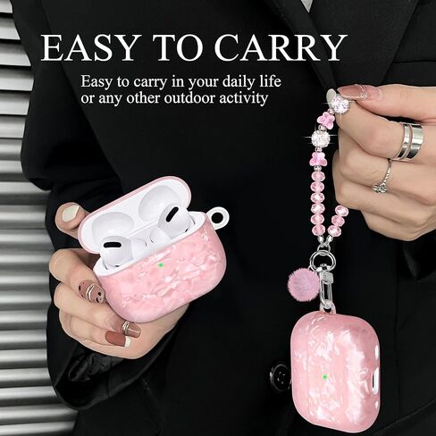 حافظة لطيفة لجهاز Airpod Pro مع غطاء بناتي بحبل لؤلؤي متوافق مع AirPods Pro الجيل الأول (2019) غلاف للنساء in Kuwait