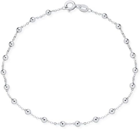 925 Sterling Silver Satellite Bead Ball Station Bracelet Silver Ball Bead Station Bracelet for Women Men 7/7.5/8 Inch(Gift Box) in Saudi Arabia