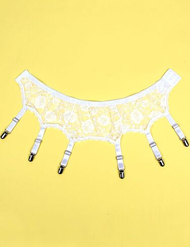 ohyeah 6-Strap Easy Clip Lace Garter Belt for Thigh Highs Stockings Suspender Garter Belts Plus Size Garters Lingerie XS-4XL in Kuwait