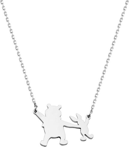 Pooh and Piglet Necklace Friendship Pooh Jewelry Best Friend Gift (Pooh and Piglet) in Saudi Arabia