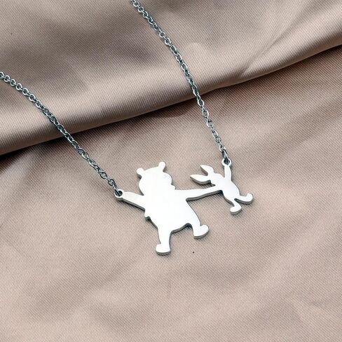 Pooh and Piglet Necklace Friendship Pooh Jewelry Best Friend Gift (Pooh and Piglet) in Saudi Arabia