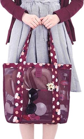 Reusable Grocery Bags Portable Mesh Tote Bag Hobo Women Large Foldable Shoulder Bag for Beach Picnic Vacation in Saudi Arabia