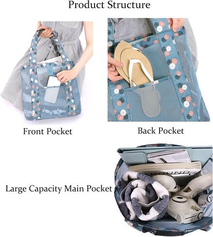 Reusable Grocery Bags Portable Mesh Tote Bag Hobo Women Large Foldable Shoulder Bag for Beach Picnic Vacation in Saudi Arabia