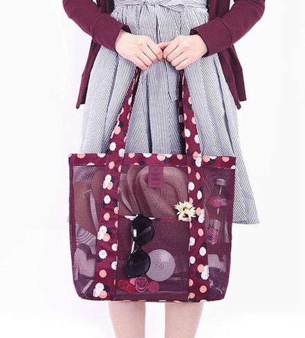 Reusable Grocery Bags Portable Mesh Tote Bag Hobo Women Large Foldable Shoulder Bag for Beach Picnic Vacation in Saudi Arabia