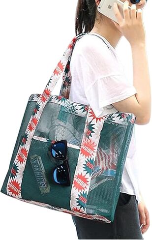 Reusable Grocery Bags Portable Mesh Tote Bag Hobo Women Large Foldable Shoulder Bag for Beach Picnic Vacation in Saudi Arabia