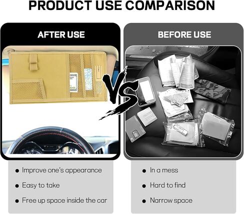 Car Sun Visor Organizer, Tactical Molle Car Visor Organizer Storage Pouch, Multi-Pocket Visor Panel Storage Bag Holder for Documents Cards, Auto Truck Interior Accessories (Army Green) in Kuwait
