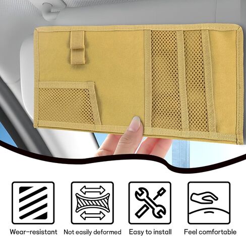 Car Sun Visor Organizer, Tactical Molle Car Visor Organizer Storage Pouch, Multi-Pocket Visor Panel Storage Bag Holder for Documents Cards, Auto Truck Interior Accessories (Army Green) in Kuwait