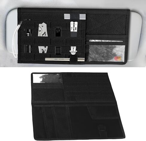 Car Sun Visor Organizer, Tactical Molle Car Visor Organizer Storage Pouch, Multi-Pocket Visor Panel Storage Bag Holder for Documents Cards, Auto Truck Interior Accessories (Army Green) in Kuwait