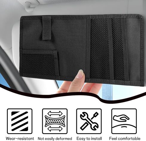 Car Sun Visor Organizer, Tactical Molle Car Visor Organizer Storage Pouch, Multi-Pocket Visor Panel Storage Bag Holder for Documents Cards, Auto Truck Interior Accessories (Army Green) in Kuwait