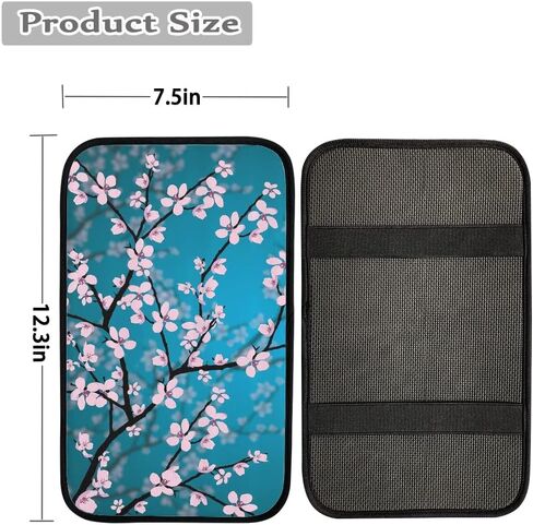 Decorative Cherry Blossom Car Seat Covers Full Set,Front and Rear Bench Seat Covers,Steering Wheel Cover,Seatbelt Pads,Armrest Cover,Universal Auto Accessories Fit for Most Cars in Kuwait