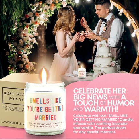 Funny Wedding Gifts, Bachelorette Gifts for Bride, Bridal Shower Gift for Bride-7oz Lavender Vanilla Scented Soy Wax Candle- Bride to Be Gifts for Her, Wedding Gifts for Bride,Bride to Be in Saudi Arabia